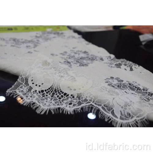 Panel Katun Nylon Cord Lace Fabric